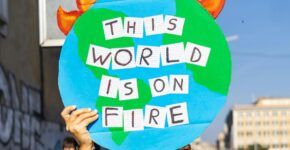 World on fire, from a photo by Leonardo Basso
