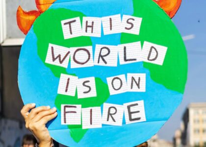 World on fire, from a photo by Leonardo Basso